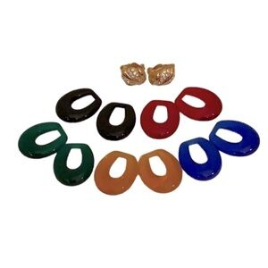 Joan Rivers Vintage Interchangeable Door Knocker Clip-On Earrings - EUC